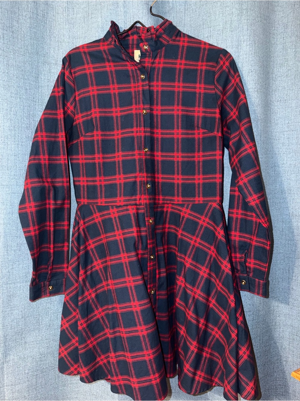 Kiel James Patrick Red and Navy Plaid Dress
